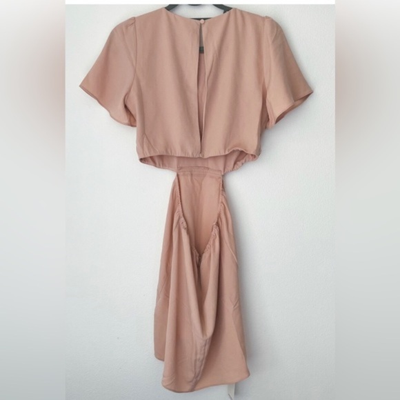 Abercrombie & Fitch blush Cut out open back Angel Sleeve dress size XXXLT new - Picture 6 of 8